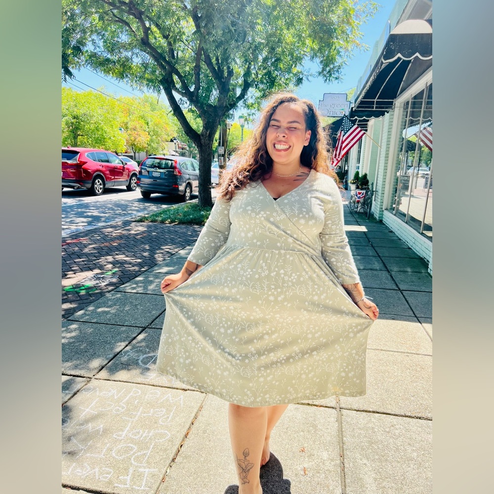 MATA TRADERS | Callie Long Sleeve Wrap Dress - Field Taupe